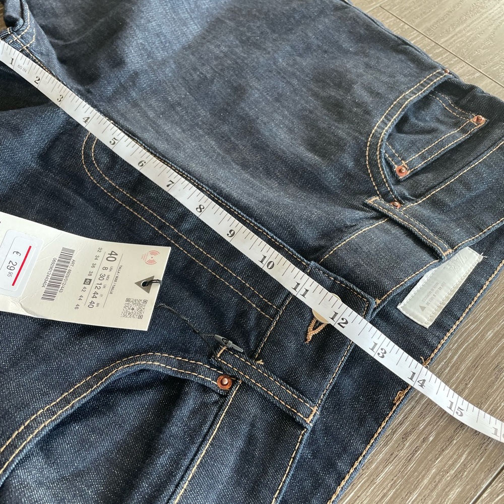 Zara Dark Wash High Rise Straight Leg Jeans - Picture 5 of 5